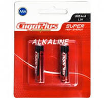 باتری نیم قلمی گیگاپلاس (GigaPlus) مدل LR03 Alkaline 1.5V AAA (کارتی 2 تایی) بدون شارژ