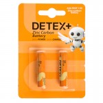 باتری نیم قلمی دیتکس پلاس (+DETEX) مدل Zinc Carbon 1.5V R03P AAA (کارتی 2 تایی) بدون شارژ