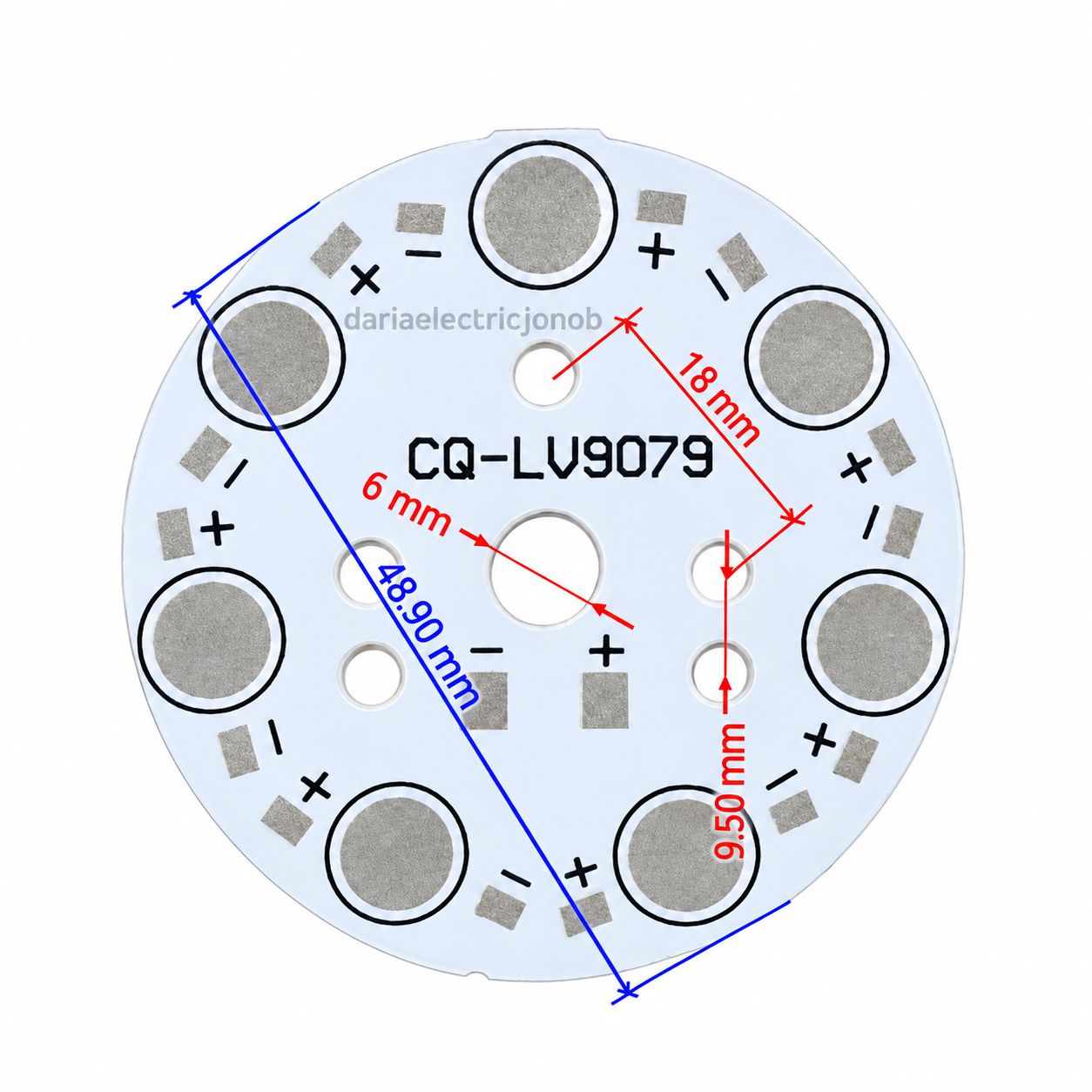 PCB 7W گرد 49mm  // بسته 10 عددی